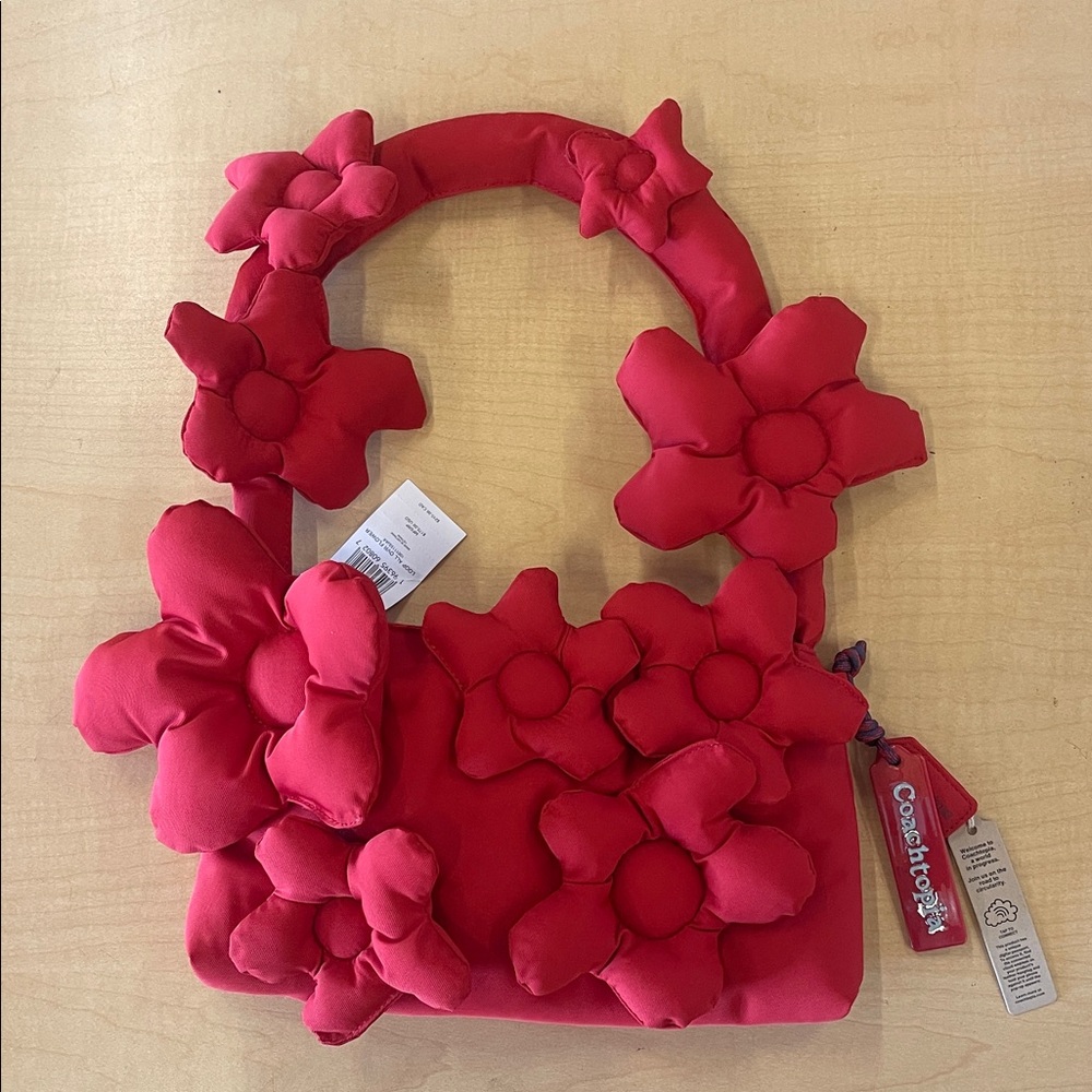 Coachtopia: Bright Red Floral Tote Bag